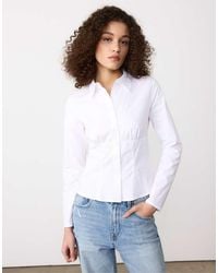 Stradivarius - Fitted Shirt With Underbust Seam - Lyst