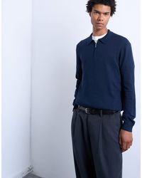 TOPMAN - Essential Knitted Zip Polo - Lyst