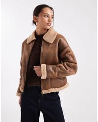 Wednesday's Girl - Faux Shearling Boxy Jacket - Lyst