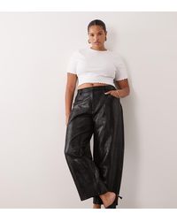ASOS - Asos Design Curve Croc Effect Barrel Trousers - Lyst