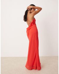 ASOS - Asos Design Petite One Shoulder Maxi Dress With Open Back - Lyst