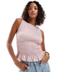 Stradivarius - Ruched Tiered Detail Top - Lyst