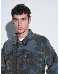 Levi's - Relaxed Camo Print Denim Trucker Jacket - Lyst