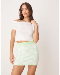 Glamorous - Intarsia Knitted Mini Skirt - Lyst