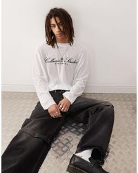 Collusion - T-shirt coupe carrée style skateur en tissu texturé transparent avec manches longues et imprimé - Lyst