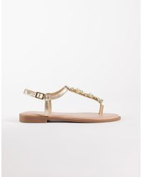 New Look - Thong Shellfish Detail Flat Sandal - Lyst