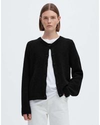 SELECTED - Lulu Ribbed Crew Neck Wool-blend Knitted Cardigan - Lyst
