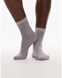 TOPSHOP - Sheer Ribbed Socks - Lyst