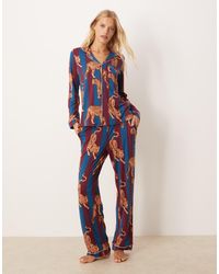 Chelsea Peers - Poly Long Sleeve Revere Pyjama Set - Lyst