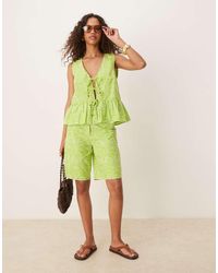 ASOS - Bermuda Shorts Co-ord With All Over Embroidery - Lyst