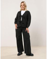 Yours Clothing - Knitted Tie Front Cardigan - Lyst