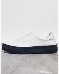 cos thick soled leather sneakers