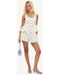 Loavies - Shimmering Devotion Off- Peplum Top With Polka Dots - Lyst