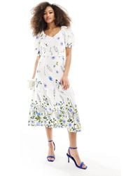 & Other Stories - Linen Puff Sleeve Belted Midaxi Dress - Lyst