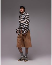 ASOS - Cinch Shoulder Pad Shirt With Tie Back - Lyst