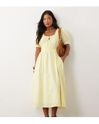 Nobody's Child Petite - Tula Cotton Ruch Puff Sleeve Midi Dress - Lyst