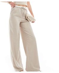 ASOS - Asos Design Tall Tailored Wide Leg Trousers With Contrast Waistband - Lyst