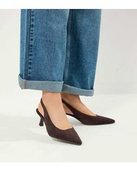 Yours Clothing - Wide Fit Faux Suede Sling Back Heels - Lyst