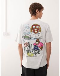 Aape By A Bathing Ape - Aape by a bathing ape - t-shirt coupe carrée avec imprimé universitaire devant et au dos - Lyst