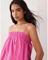 Vila - – gestreiftes babydoll-camisole aus baumwolle - Lyst