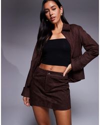 The Frolic - Exclusive Faux Suede Low Rise Mini Skirt Co-ord - Lyst