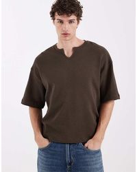 ASOS - Boxy Oversized T-shirt With Notch Neck - Lyst