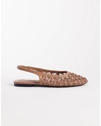 ASOS - Lure Woven Detailing Slingback Ballet Flats - Lyst