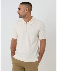 Threadbare - Cable Knit Quarter Zip Polo - Lyst