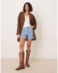 ASOS - Denim Short With Scallop Hem - Lyst