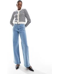 Stradivarius - Tall D77 Straight Leg Jean With Button Detail - Lyst