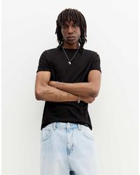 Pull&Bear - Basic Aansluitend T-Shirt - Lyst