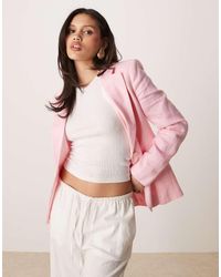 Mango - Americana De Corte Slim De Lino De - Lyst