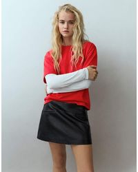 Pull&Bear - Leather Effect Mini Skirt - Lyst