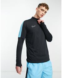 Nike Football - Camiseta deportiva negra con media cremallera y diseño - Lyst
