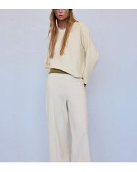 Stradivarius - Tall Knit Trousers With Seam Detail - Lyst