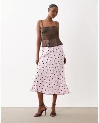 Vila - Satin Maxi Skirt - Lyst