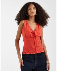 ASOS - Shirred Waist V Neck Cami - Lyst