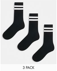 New Look - 3-pack Stripe Sports Socks - Lyst