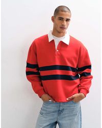 ASOS - Oversized Rugby Sweatshirt With Contrast Panelling - Lyst