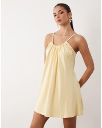 ASOS - Low Scoop Back Mini Cami Dress Buttermilk - Lyst
