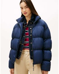 Tommy Hilfiger - – geraffte daunen-pufferjacke - Lyst
