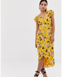 oasis crepe frill button dress