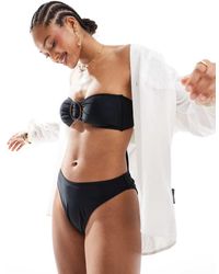 4th & Reckless - Bandeau-Bikinitopje Met Gestrikte Achterkant En Tortoise Gesp - Lyst