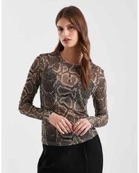 Vero Moda - Sheer Long Sleeve Mesh Top - Lyst