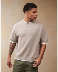 ASOS - T-shirt oversize en maille piquée avec col ras - Lyst