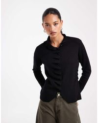 ASOS - Placket Detail High Neck Button Through Cardigan - Lyst