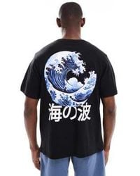 Jack & Jones - Oversize Back Print T-shirt With Wave Print - Lyst