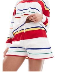 Polo Ralph Lauren - – gestreifte jersey-shorts mit logo - Lyst