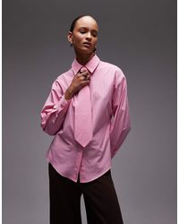 ASOS - Camicia Vestibilità Classica A Righe Con Cravatta - Lyst