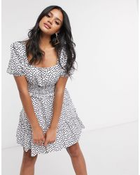 Missguided Skaterjurk Met Aangerimpelde Taille En Fijne Bloemenprint - Meerkleurig